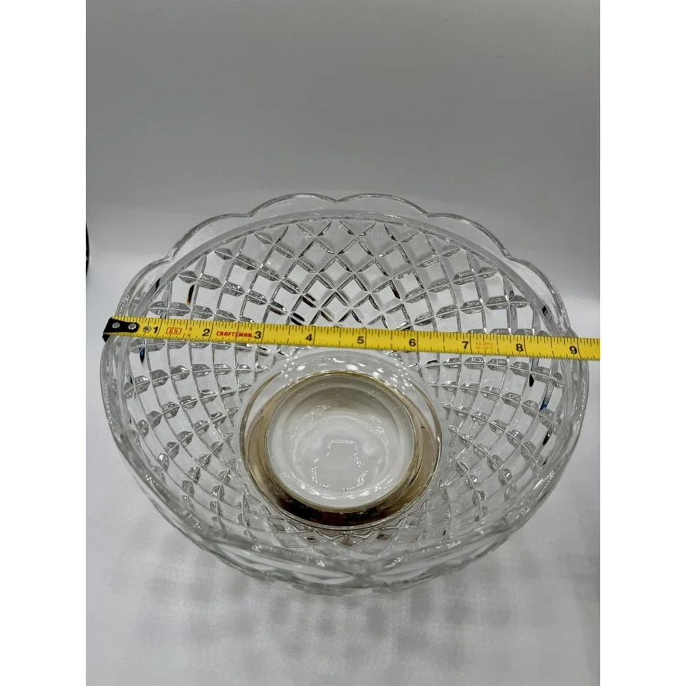 vintage lead crystal decorative bowl with Base 9 Inch